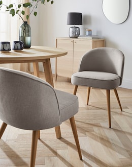 Emilie Fabric Pair of Dining Chairs - Image