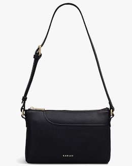 Radley Pockets Mini Top Zip EW Black Leather Shoulder Bag