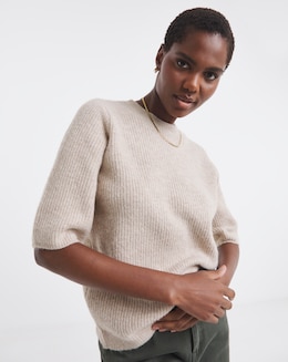 RIBBED SHORT SLEEVE JUMPER - Image
