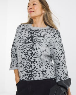 Animal Print Short Sleeve Jumper - Image