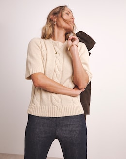 ANTHOLOGY CABLE KNIT SHORT SLEEVE JUMPER - Image