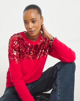 Red Sequin Jumper - Image