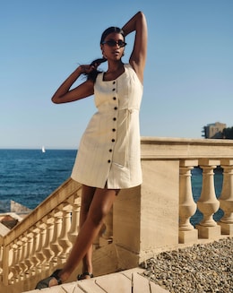 Simply Be Premium Linen Blend Tailored Dress