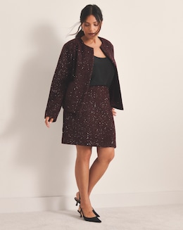 Simply Be Boucle Mini Skirt With Wool