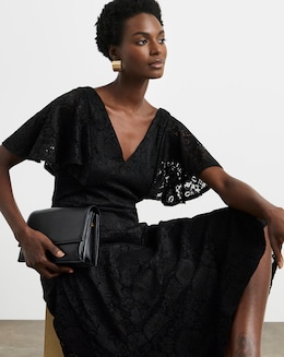 Joanna Hope Angel Sleeve Lace Midi Dress - Image