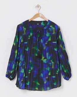 Joanna Hope Pleated Keyhole Blouse - Image