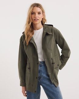 Khaki Mid Shower Resist Parka - Image