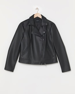 Double Zip Faux Leather Biker - Image