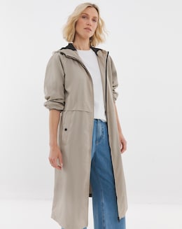 Neutral Longline Lightweight Raincoat