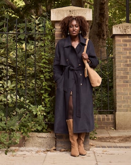 Wool Blend Trench Coat - Image