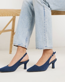 Pointed Toe Slingback Heels Ex Wide - Image