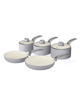 Swan Retro 5 Piece Pan Set Grey