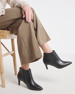 Cairns Kitten Heel Pointed Toe Ankle Boot - Wide Fit (E)