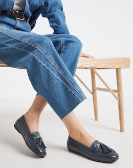 Heavenly Soles Prague Leather Driving Moccasins - Extra Wide Fit (EEE)