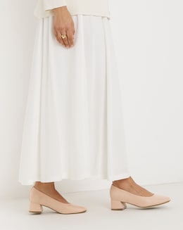 Low Block Heel Court Shoes Wide - Image