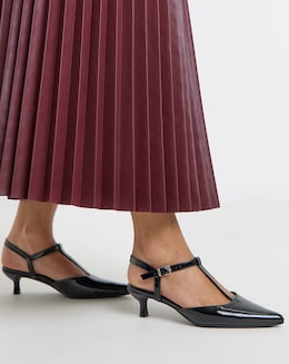 T Bar Pointed Toe Heeled Shoes Wide - Image