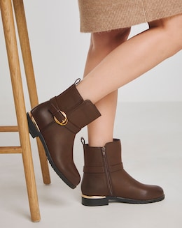 Ankle Boots With Buckle Ex Wide EEE Fit - Image