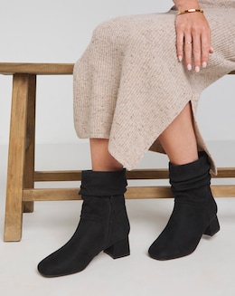 Heeled Slouch Boots Wide E Fit - Image