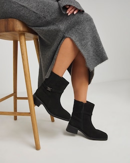 Suede Boots Concealed Gusset Wide Fit - Image