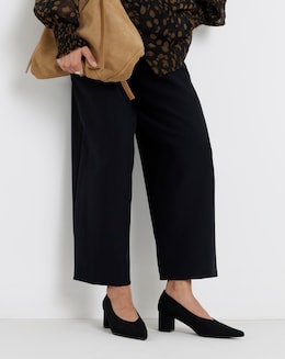 V Cut Heeled Court Shoes Wide - Image