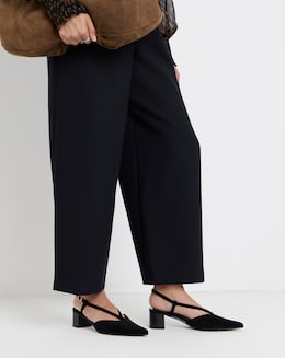 Heeled Pointed Toe Slingbacks Wide - Image