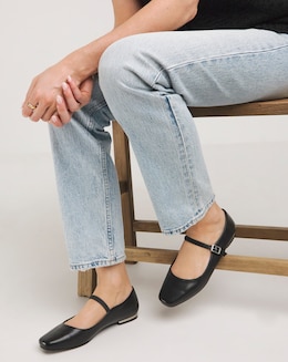 Mary Jane Ballerina Shoes Ex Wide Fit - Image