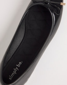 Square Toe Ballerina Shoes Wide Fit - Image