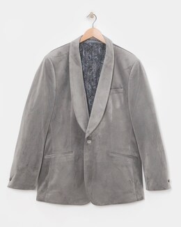 Velvet Satin Lapel Shawl Collar Blazer - Image