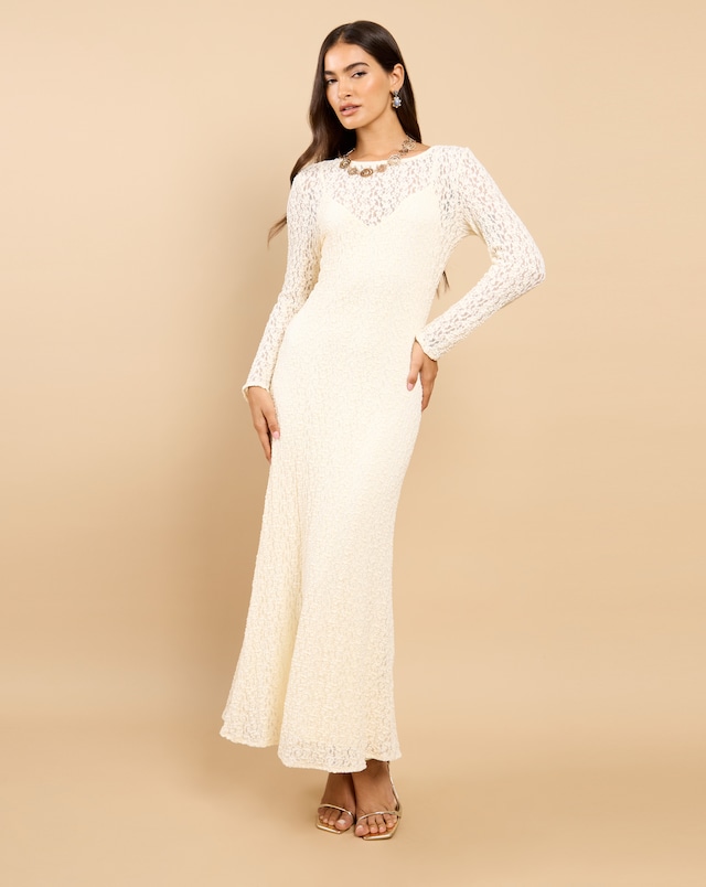 little mistress embroidered maxi dress Grey Embellished Maxi Dress main image 1