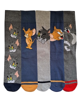 Mens 5pk Tom & Jerry Socks - Image