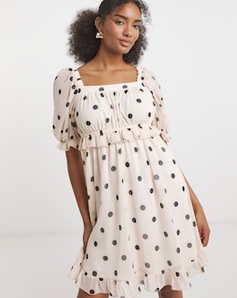 Flounce London Spot Print Mini Dress - Image