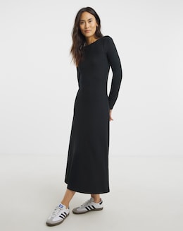 Tommy Hilfiger Rib Flare Midi Dress - Image