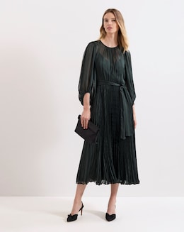 Phase Eight Lucie Striped Pleat Dress - Image