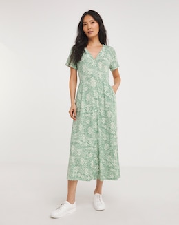 Julipa Shirred Shoulder Midi Dress - Image