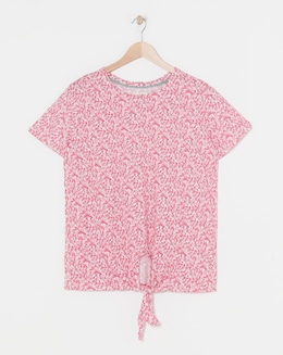 Julipa Pure Cotton Tie Hem T-Shirt - Image