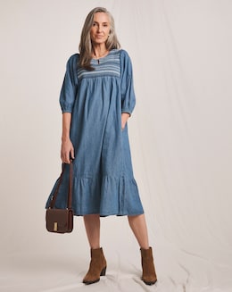 Julipa Pure Cotton Chambray Dress - Image