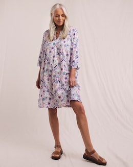 Julipa Pintuck Linen Mix Shift Dress - Image