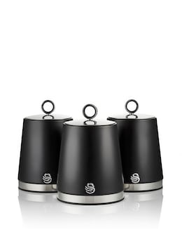 Swan Serenity Set of 3 Canisters Black