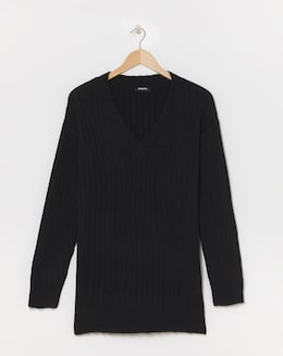 Simply Be Slouchy Longline Ribbed Jumper - Image