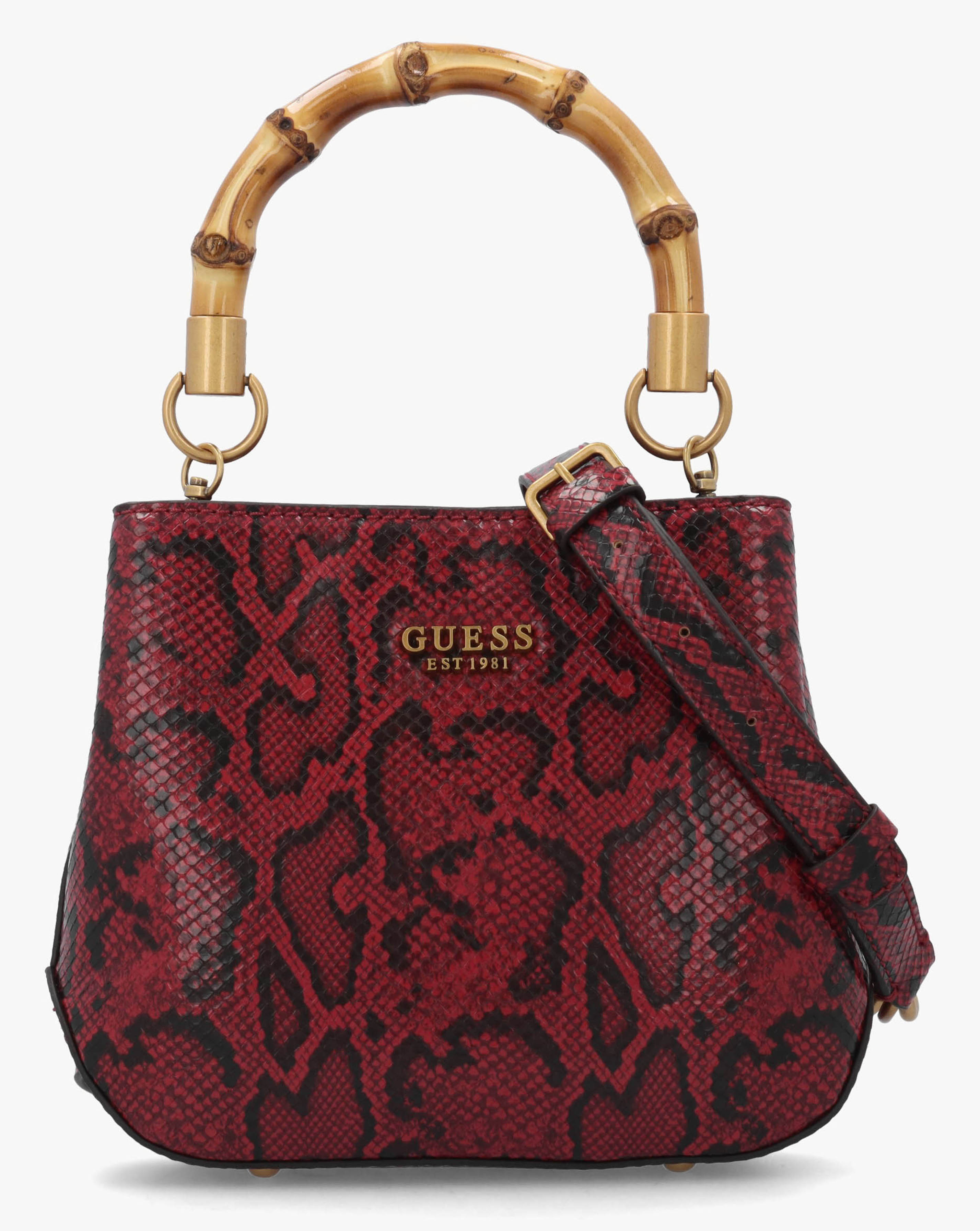 Guess Small Eire Amber Python Bucket Bag | JD Williams