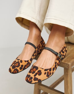 Mary Jane Ballerina Shoes Ex Wide Fit - Image