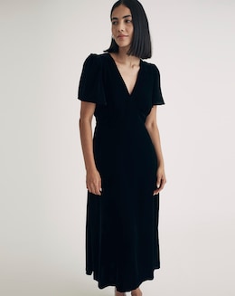 Nobody's Child black velvet Midaxi Dress - Image