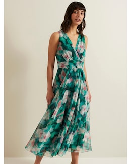 Phase Eight Chiffon Printed Wrap Dress - Image