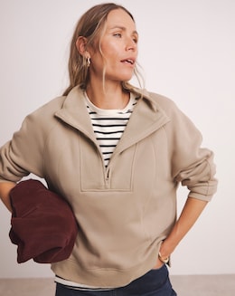 Anthology Rib Mix Half Zip Sweatshirt - Image