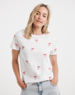 Bow Embroidered T-shirt - Image
