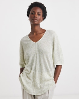 Space Dye Textured Curved Hem - Image