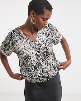 Satin Front Jersey Back Top - Image