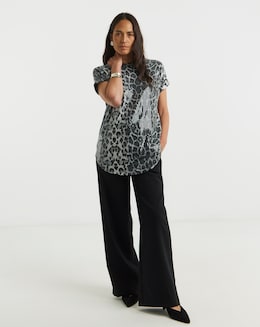 Sequin Longline Curved Hem Top - Image