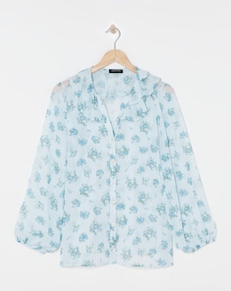 Chiffon Frill Neck Blouse - Image