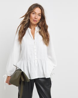 Frill Detail Smock Blouse - Image